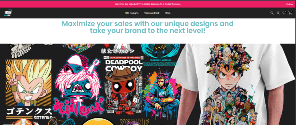 Maximize your sales with our unique designs and take your brand to the next level!