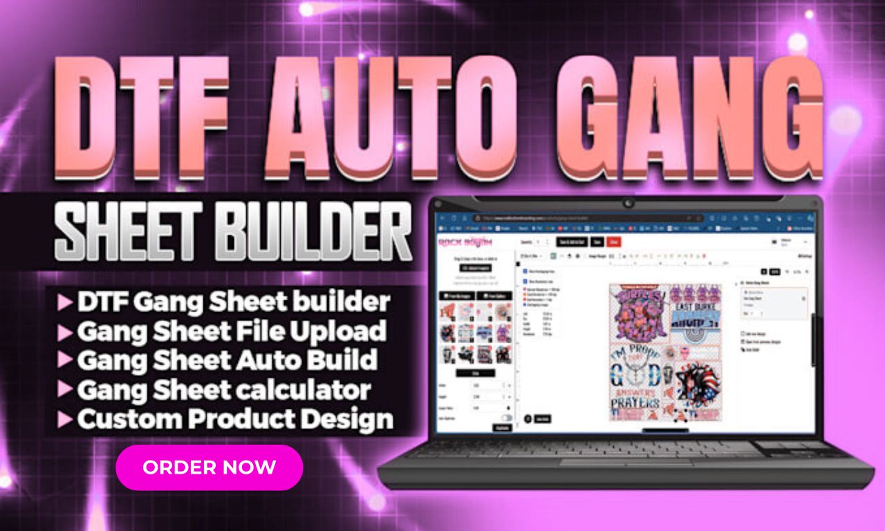 Shopify DTF Website use a gang sheet builder