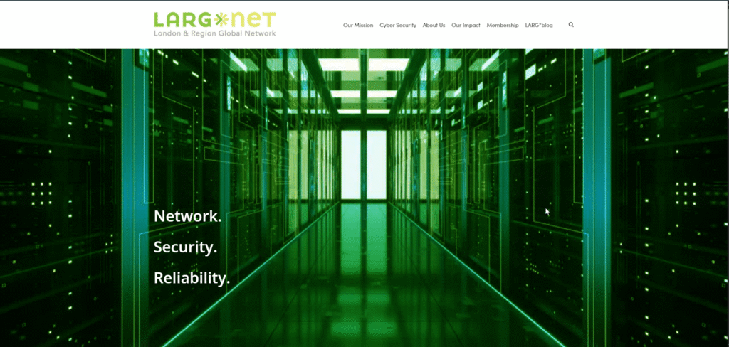 LARG*net is a non-profit community-based organization whose primary role is to interconnect member organizations and develop a shared communications network in London and the surrounding region. Our Regional Area Network spans from Owen Sound to Windsor and everywhere in between.